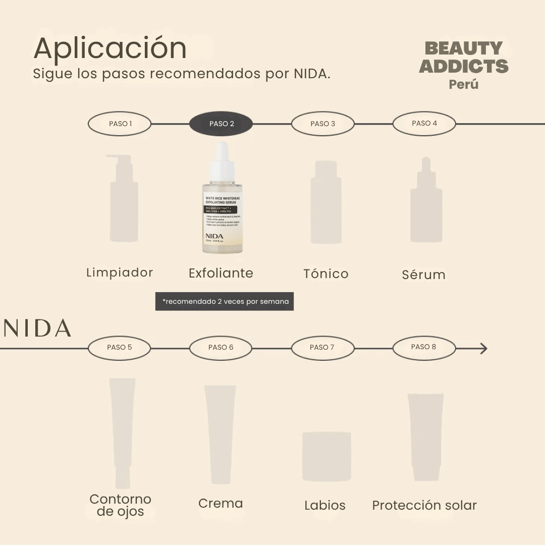 NIDA White Rice Whitehead Exfoliating Serum