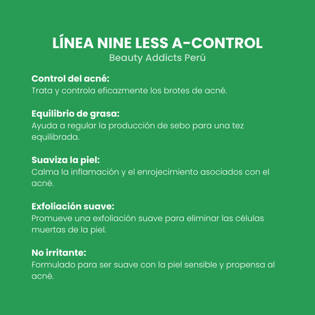 Nineless A-Control Kit con activos calmantes y reguladores de grasa.