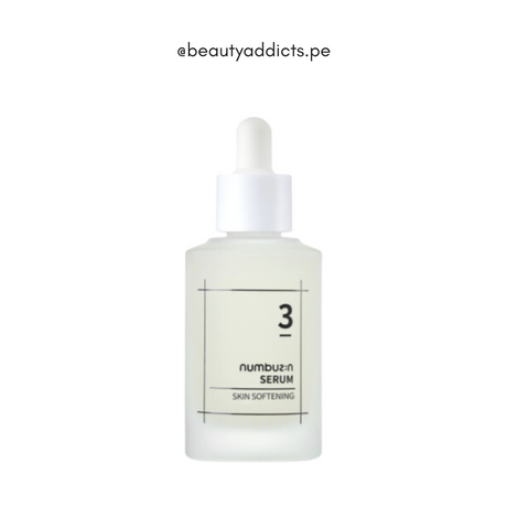 No.3 Skin Softening Serum Numbuzin, sérum ligero que suaviza y mejora la textura de la piel.