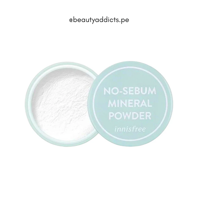 No Sebum Mineral Powder Innisfree, polvo traslúcido que controla brillo y exceso de sebo.