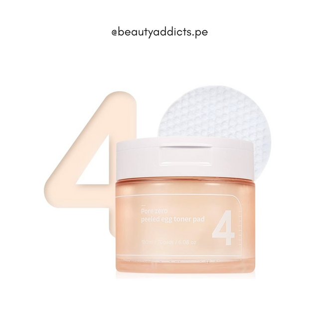 Numbuzin No.4 Pore Zero Toner Pad con niacinamida 2% para reducir pigmentación.