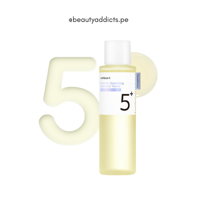 Numbuzin No.5 Boosting Toner que revitaliza la piel apagada con vitaminas.