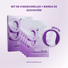 Mascarilla lifting coreana con NAD para reafirmar el rostro y gratis banda de elevación. NAD bio lifting full cover face mask de Numbuzin