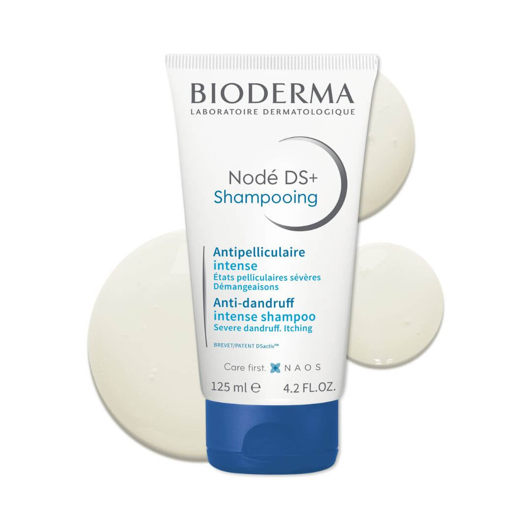 Nodé DS+ Shampooing Bioderma combate la caspa severa y calma el cuero cabelludo irritado.