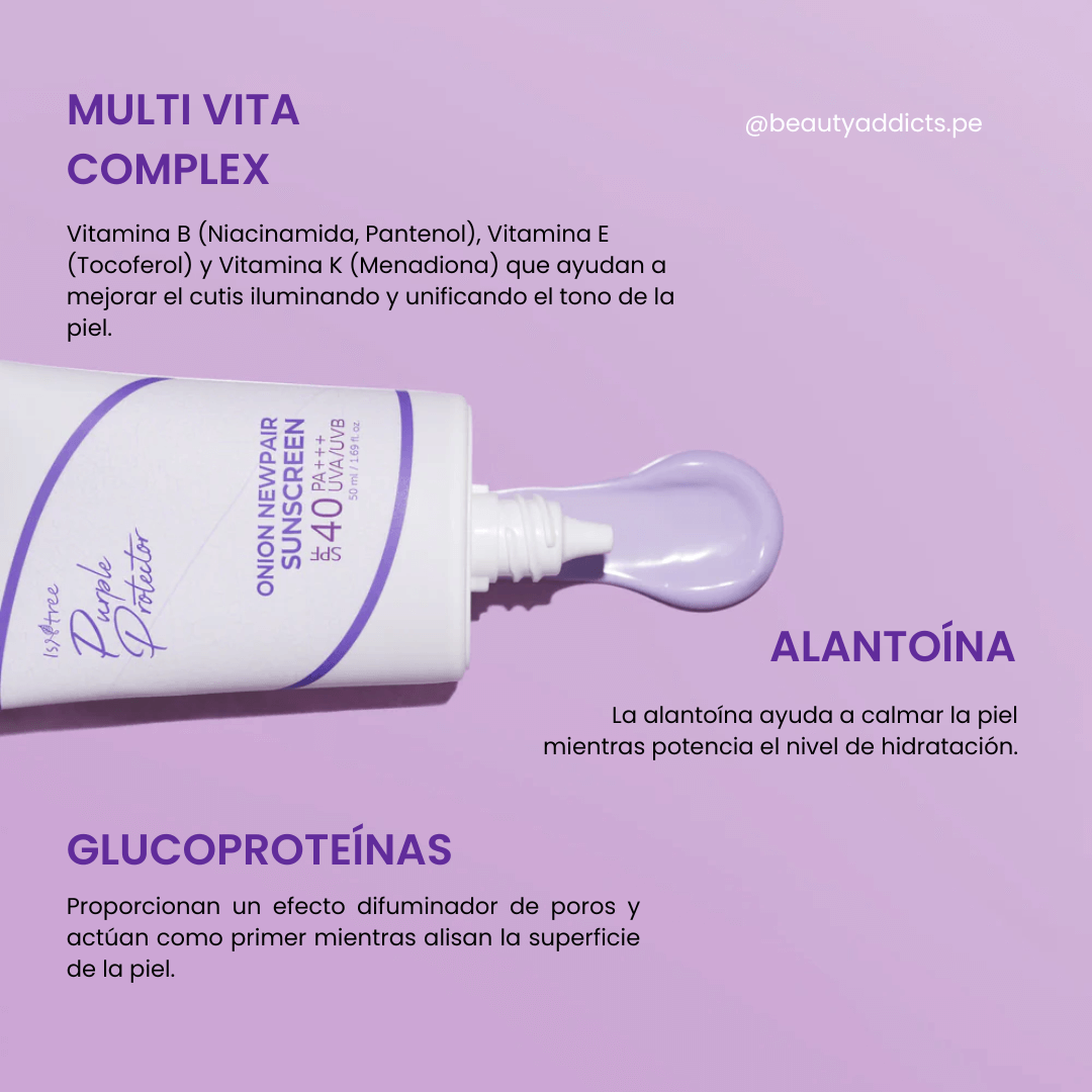 Onion Newpair Sunscreen de Isntree protege y fortalece la barrera cutánea.