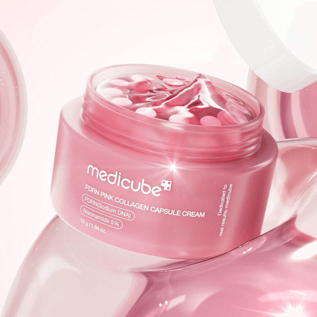 PDRN Pink Collagen Capsule Cream de Medicube reafirma piel y elasticidad.