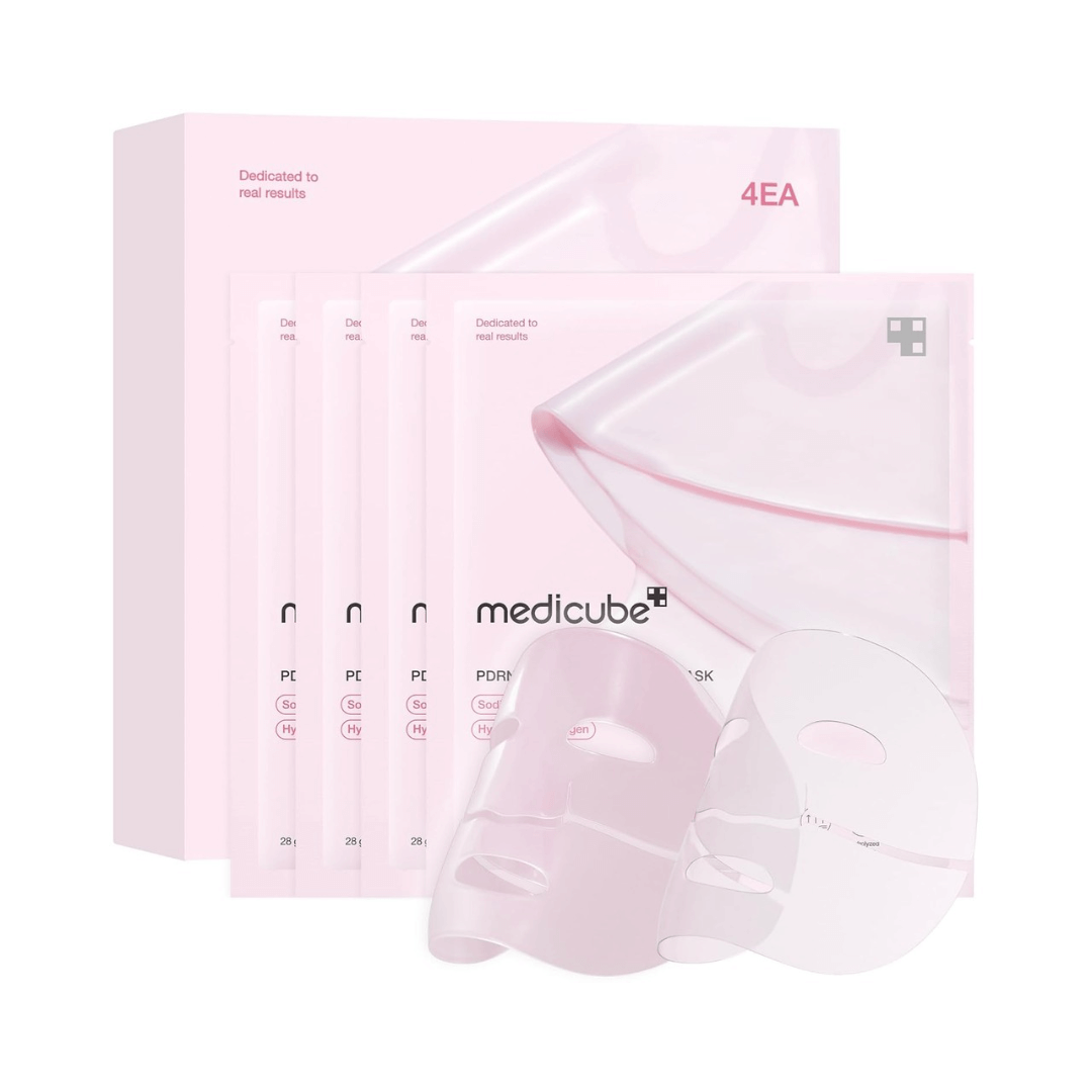 PDRN Pink Collagen Gel Mask 4 unidades hidrata y fortalece la barrera cutánea.