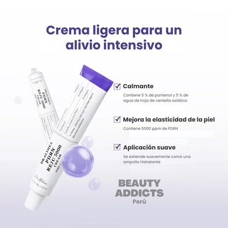 PDRN Reju 5000 Cream diseñada para revitalizar piel apagada, promover una apariencia más uniforme y aportar luminosidad.