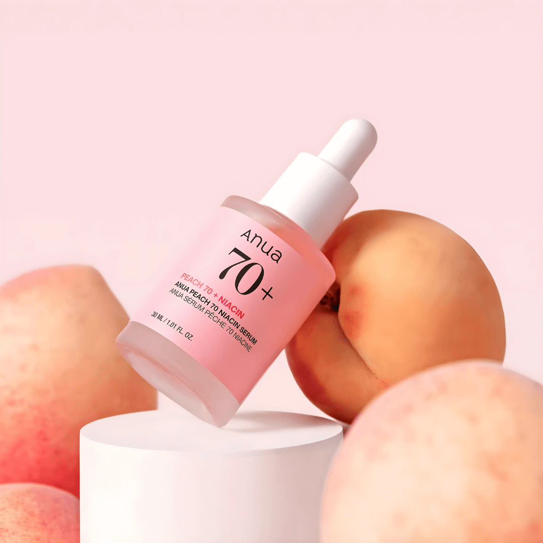 Anua Peach 70 Niacin, tratamiento antioxidante e hidratante para piel opaca.