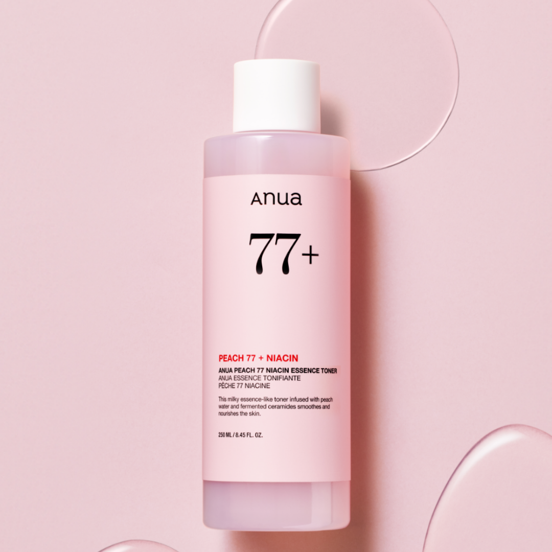 Peach 77 Niacin Essence Toner suaviza la textura y calma la piel.