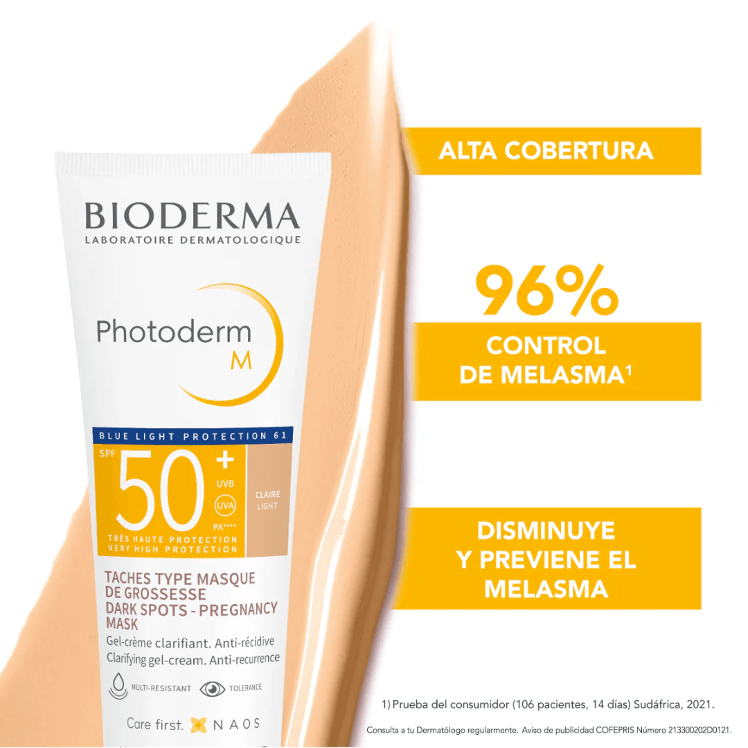 Photoderm M Bioderma brinda protección alta y mejora el aspecto del tono cutáneo.