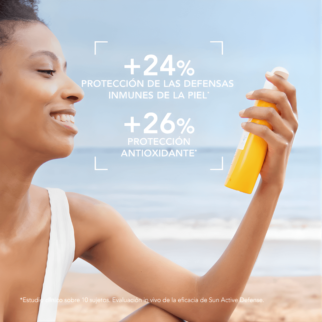 Photoderm Spray Bioderma protege la piel frente al sol intenso sin sensación pegajosa.