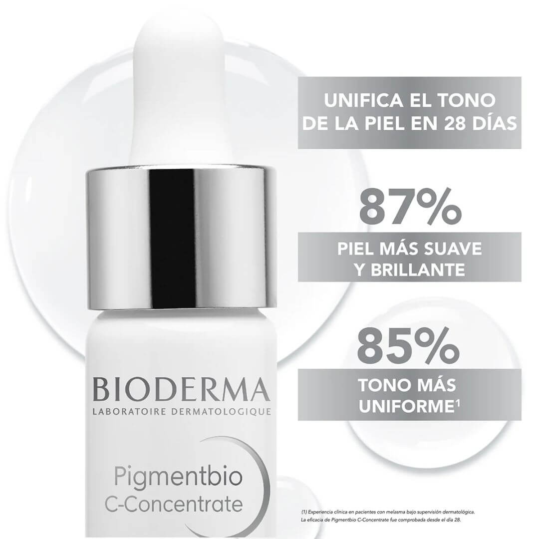 Pigmentbio C-Concentrate Serum Bioderma corrige hiperpigmentación y aporta brillo natural.