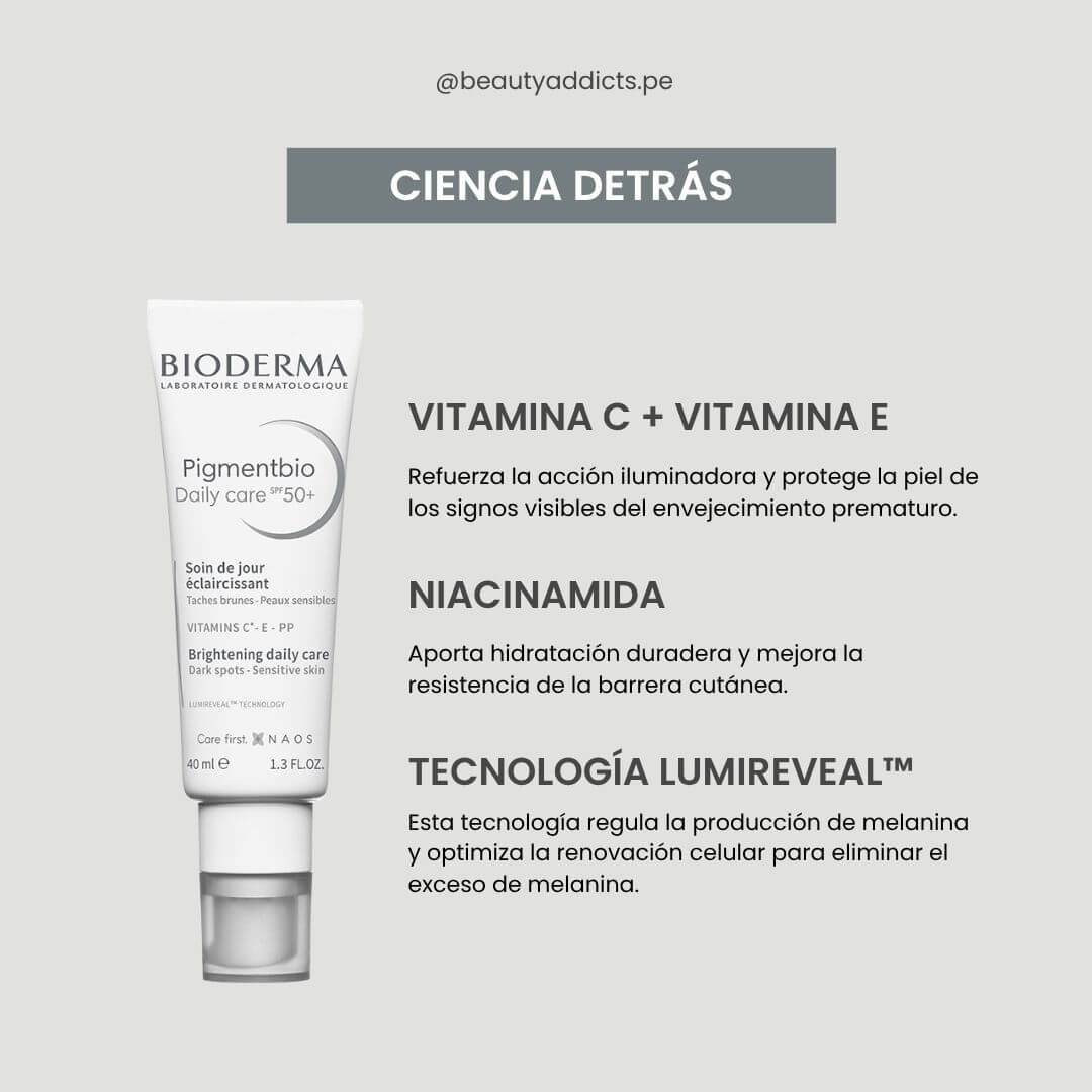 Pigmentbio Daily Care SPF 50+ Bioderma reduce manchas y mantiene la piel saludable y confortable.