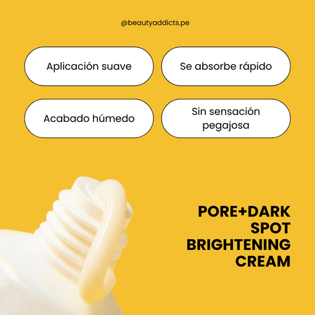 Celimax Pore Dark Spot Brightening Cream con textura ligera que hidrata sin obstruir poros.