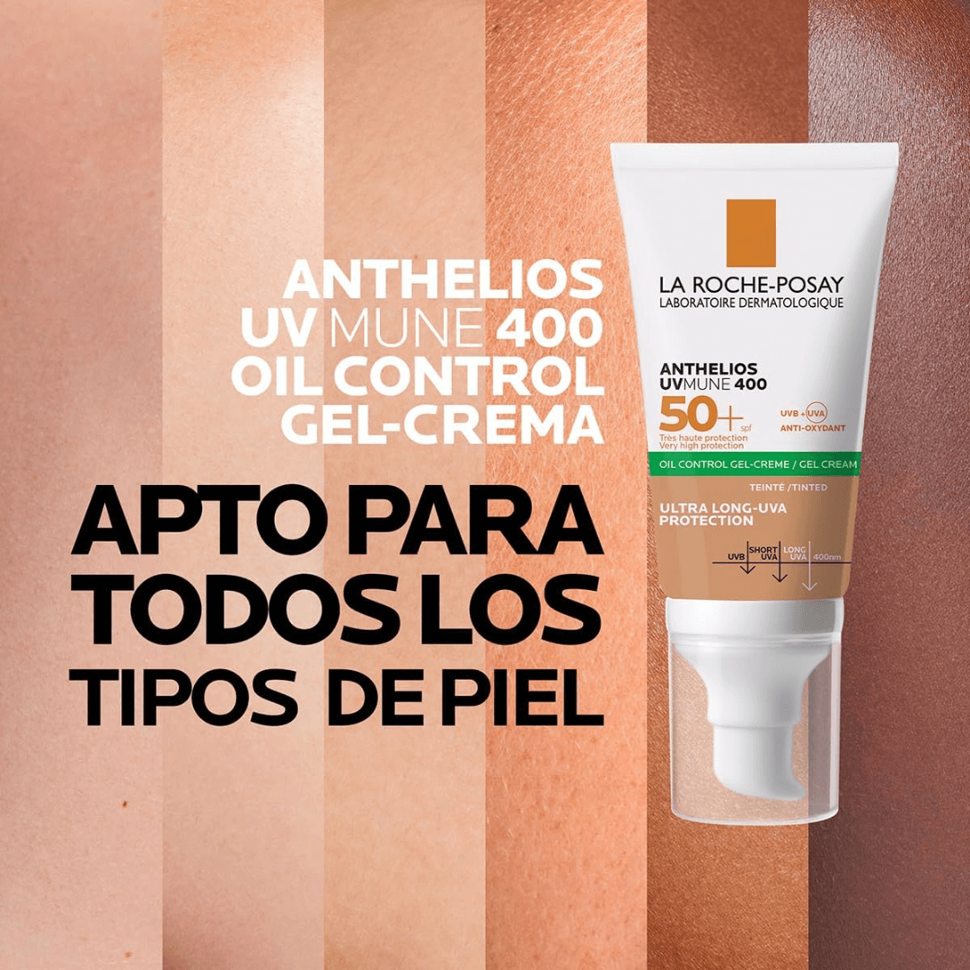 Protector Solar Anthelios UV Mune 400 Oil Control Gel-Cream SPF50+ Con Color