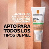 Protector Solar Anthelios UV Mune 400 Oil Control Gel-Cream SPF50+ Con Color