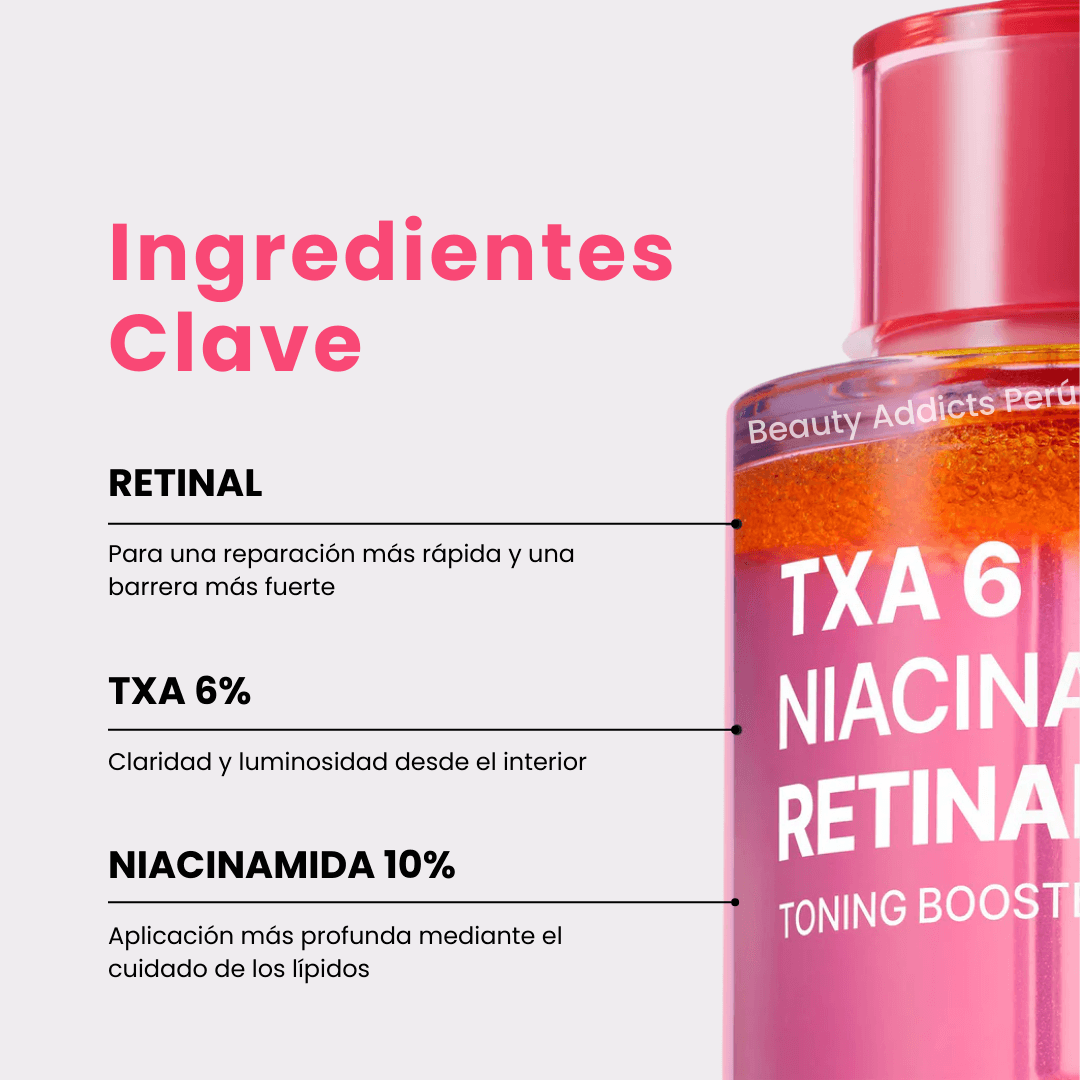 Tratamiento con retinal, ácido tranexámico para mejorar arrugas y textura.