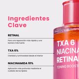 Tratamiento con retinal, ácido tranexámico para mejorar arrugas y textura.