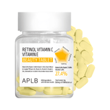 Retinol Vitamin C Vitamin E Beauty Tablet APLB revitaliza la piel desde el interior con luminosidad.