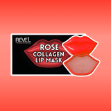 Mascarilla labial Revel Professional Rose Collagen Lip Mask con colágeno y extracto de rosa que hidrata profundamente, mejora la elasticidad y suaviza labios secos o agrietados durante la noche.