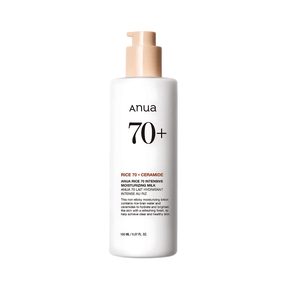 Anua Rice 70 Intensive Moisturizing Milk hidrata, ilumina y mejora la elasticidad de la piel.