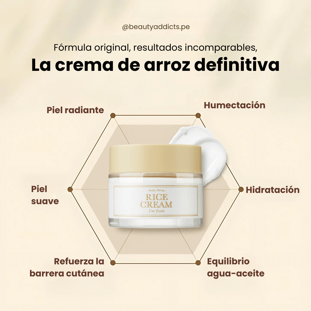 I’m From Rice Cream hidrata y aporta brillo natural sin sensación pegajosa.