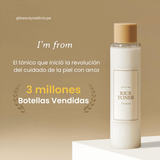 I’m From Rice Toner de textura ligera que mejora la suavidad y luminosidad de la piel.
