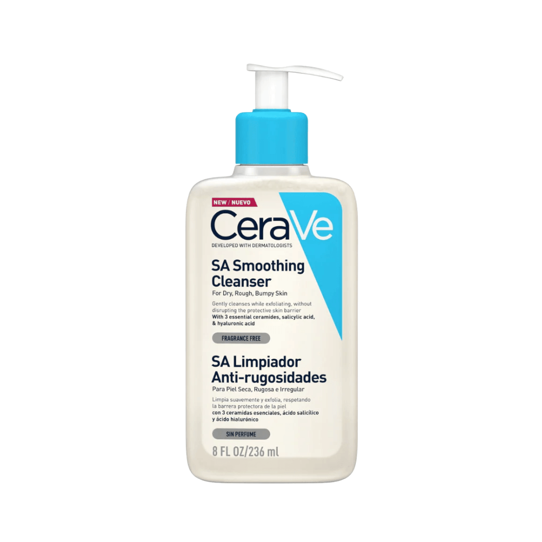 CeraVe SA Limpiador Anti-rugosidades con ácido salicílico que suaviza y exfolia sin resecar.
