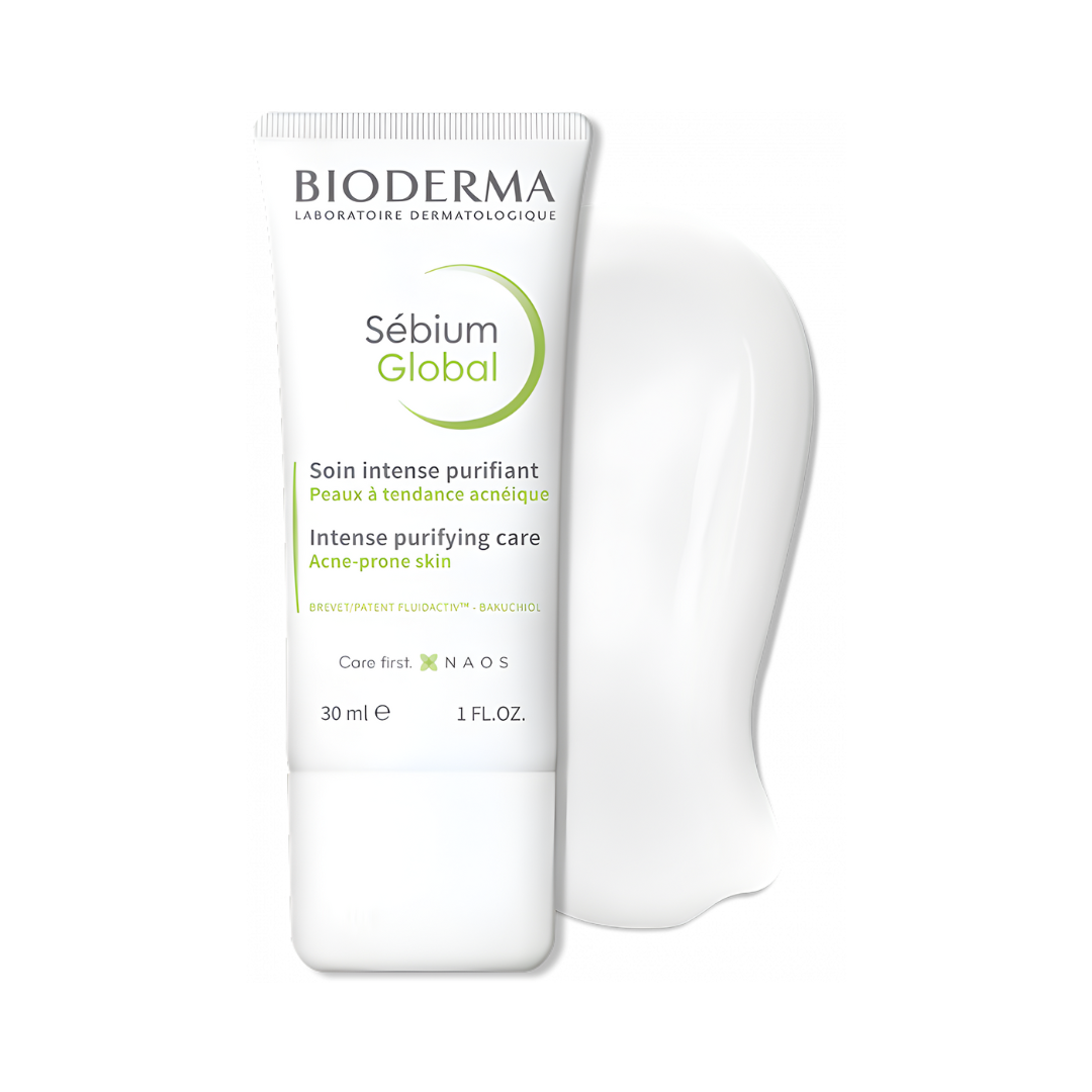 Sébium Global Bioderma trata granos y puntos negros y restaura el equilibrio de la piel.