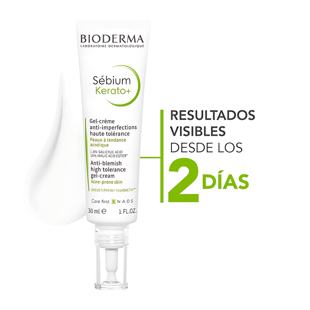 Sébium Kerato+ Bioderma mejora la apariencia de poros dilatados y rugosidades cutáneas.