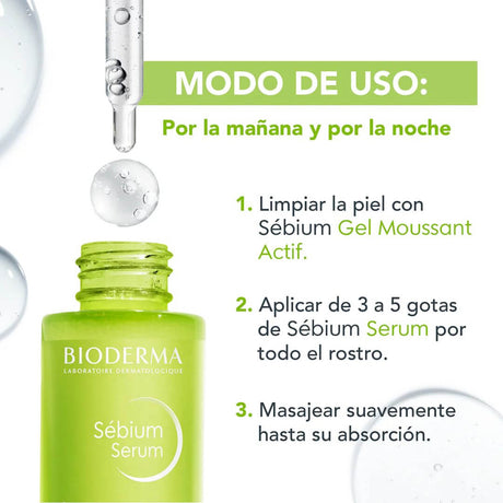 Suero para imperfecciones Bioderma Sébium Serum, ideal para reducir marcas y puntos negros.