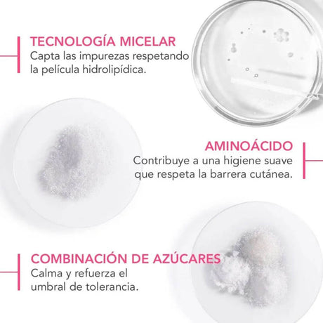 Sensibio Gel Moussant Bioderma fórmula suave que mantiene la hidratación natural.