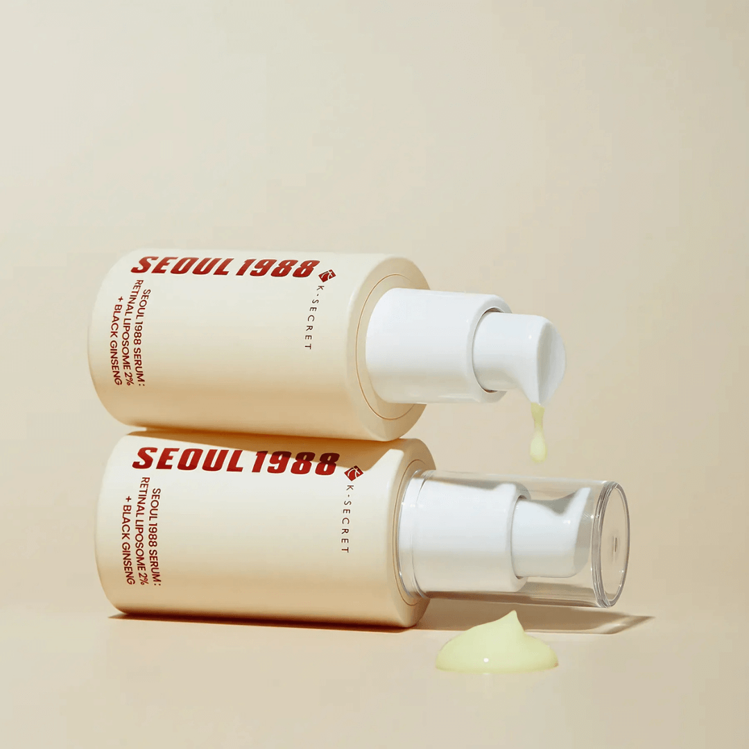 Sérum retinal coreano potente con ginseng negro para piel madura.