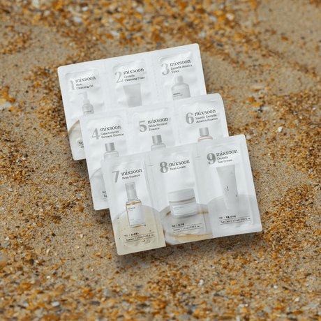 Productos del Set de Prueba 9 Pasos Mixsoon organizados por orden de aplicación.