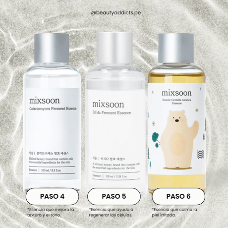 Set de Prueba 9 Pasos de Mixsoon, miniaturas ideales para conocer la rutina coreana completa.