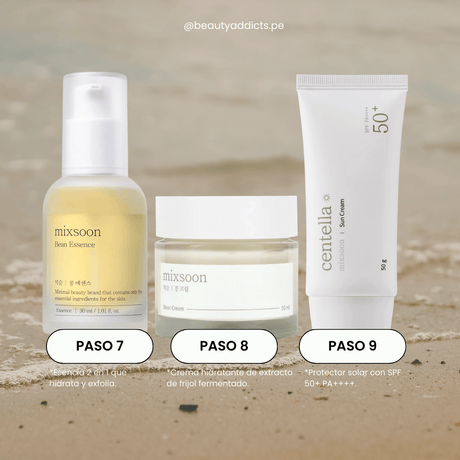 Mixsoon Set de Prueba 9 Pasos, skincare coreano en tamaño viaje para probar toda la línea.