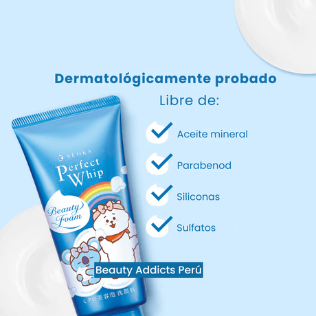 Limpiador facial Shiseido Senka que limpia los poros mientras preserva la hidratación natural de la piel.
