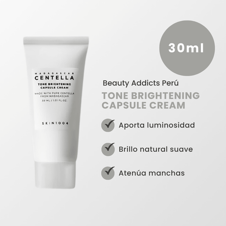 Tone brightening capsule cream. Rutina completa Madagascar Centella Even Tone para lograr una piel más uniforme y radiante.