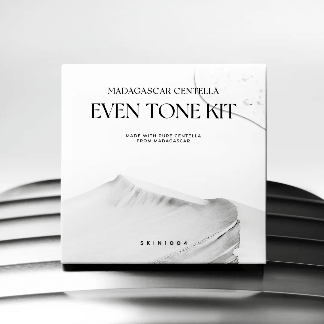 Madagascar Centella Even Tone Kit para mejorar claridad, hidratación y luminosidad del rostro.