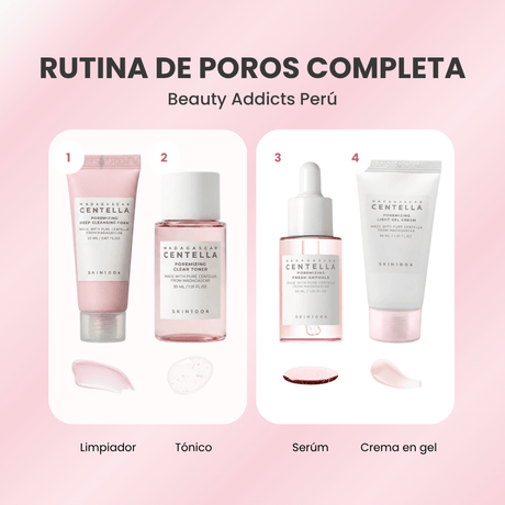 Set facial compacto ideal para piel grasa o mixta con tendencia a poros dilatados.