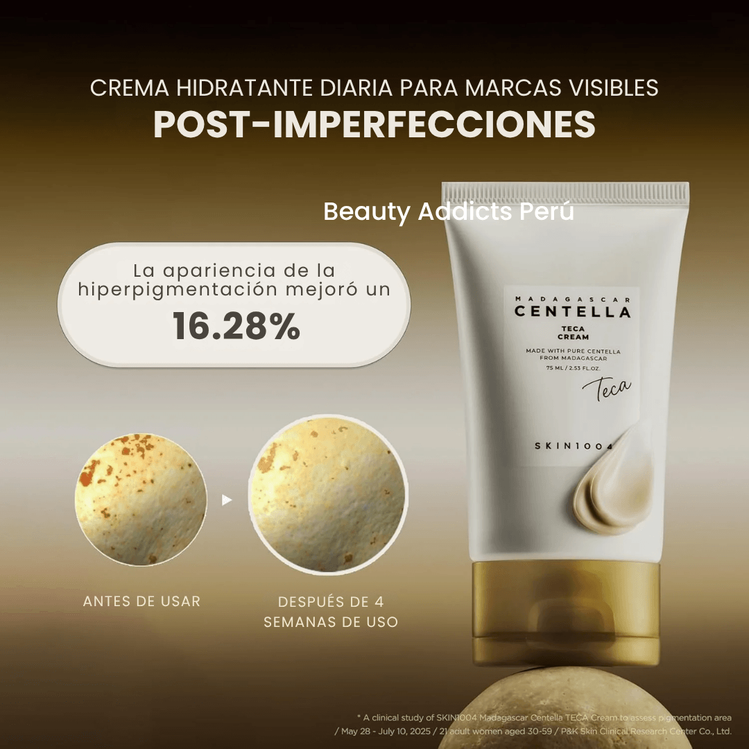 Madagascar Centella TECA Cream con ingredientes reparadores que mejoran la elasticidad y el confort de la piel.