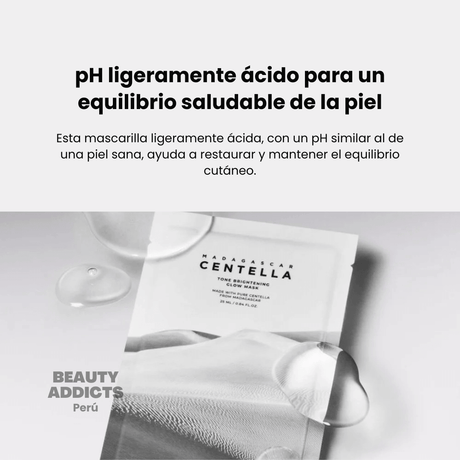 Madagascar Centella Tone Brightening Glow Mask ideal para complementar una rutina enfocada en hidratación, calma y luminosidad.