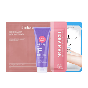 Set Spa en Casa con mascarilla facial, exfoliante corporal, mascarilla para pies y manos