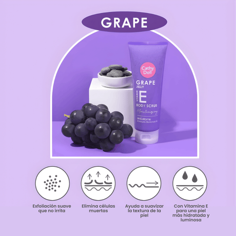 Exfoliante corporal con extracto de uva y vitamina E