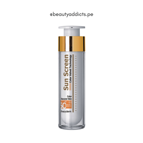 Protector solar facial Frezyderm Color Velvet SPF 50+ que unifica el tono de piel.