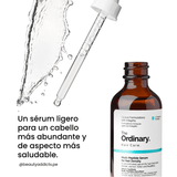 Suero The Ordinary con péptidos para fortalecer raíces y engrosar cabello.