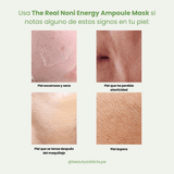 The Real Noni Energy Ampoule Mask Celimax revitaliza la piel con extracto de fruta de noni con antioxidantes potentes. 