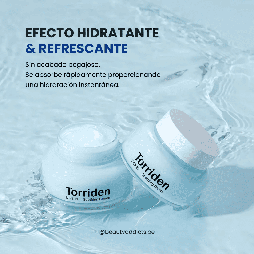 Crema Torriden Dive-In con ácido hialurónico que calma, hidrata y refresca la piel sensible