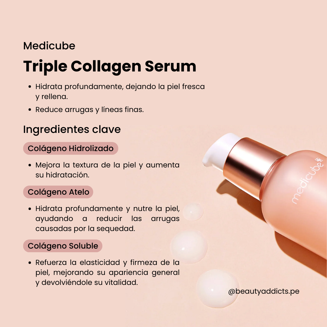 Hidratación profunda y mejora de la elasticidad con triple colágeno.